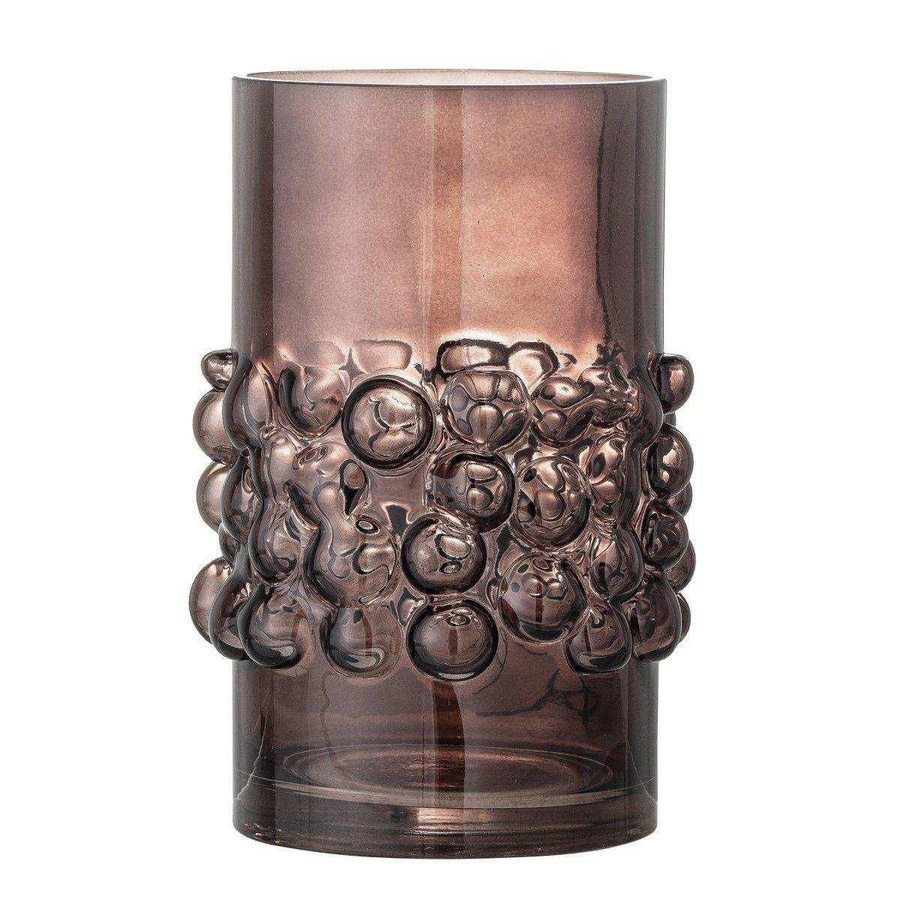 Bloomingville Vase Bendie aus Glas in Braun mit Blasendesign, Höhe: 21 cm - Bild 1
