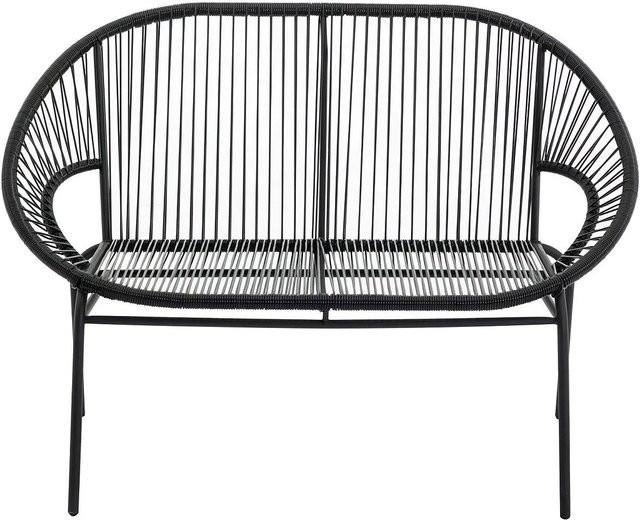 Gartenbank MYLIA aus Polyrattan in Schwarz, Breite: 115 cm - Bild 1