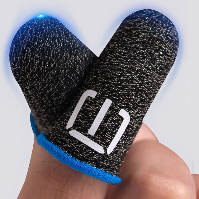 APWIKOGER Gaming Finger Sleeves Anti-Rutsch Fingerspitzen-Abdeckungen aus Faser in Schwarz für Mobile Games - Bild 1