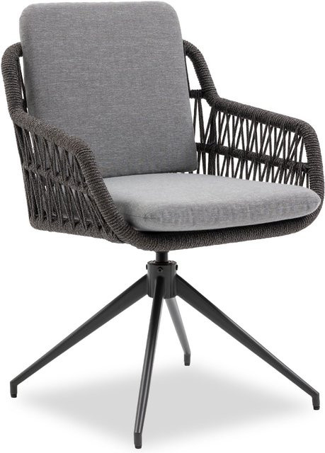 Gartenstuhl ANDRIA von casa NOVA in Grau mit Armlehnen und Polsterung aus Aluminium und Outdoor-Stoff - Bild 1