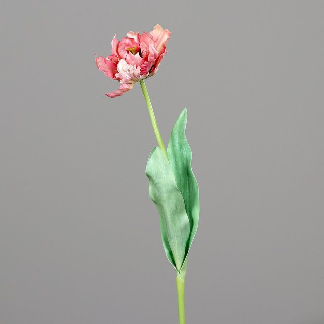 Künstliche Tulpe in Orange und Pink aus Kunststoff - Bild 1