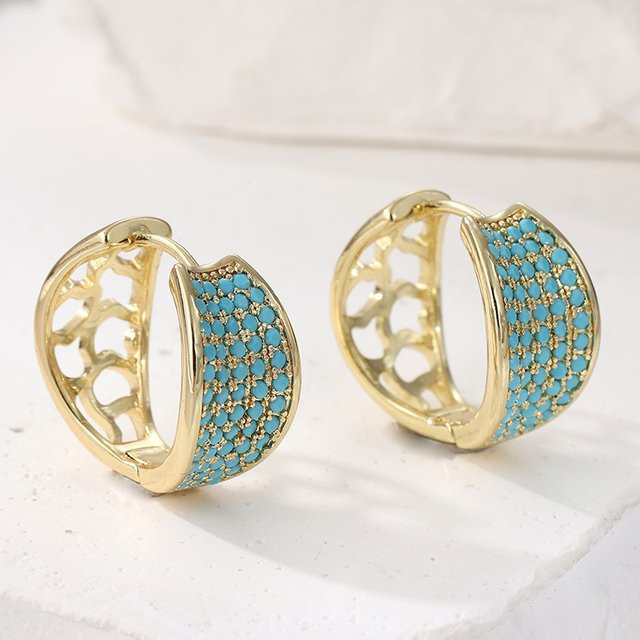 Futz Creolen, Kupfer, Gold, Zirkonia, Damen - Bild 1