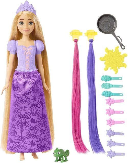 Mattel Disney Princess Rapunzel Haarspiel mit Tierfreunde & Zubehör Set - Bild 1
