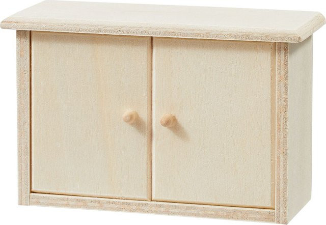 HobbyFun Miniatur Kommode aus Holz in Beige - Bild 1