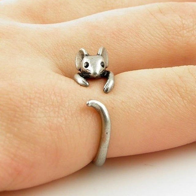 Ring Maus, Zinklegierung, Silber, Damen - Bild 1