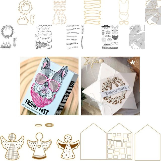 Old Town Shopfront Star Pendant Metallstanzform und Stempel in Silber für Scrapbooking und Bastelarbeiten - Bild 1