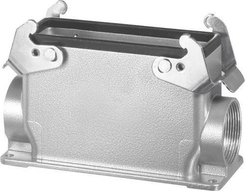Amphenol Sockelgehäuse C146 10N024 500 in Silber mit 1 Kabelabgang, Gewindestutzen und 2 Querbügeln, hohe Bauform - Bild 1