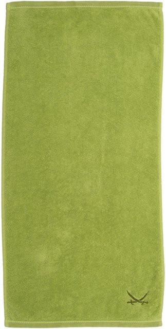 Sansibar Living Duschtuch aus Baumwolle in Grün mit Stickerei, B/H: 70 x 140 cm - Bild 1