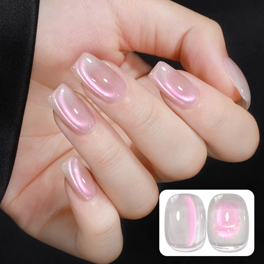 QAZIXU Gel-Nagellack, Rosa, Schimmernd, 10 ml - Bild 3