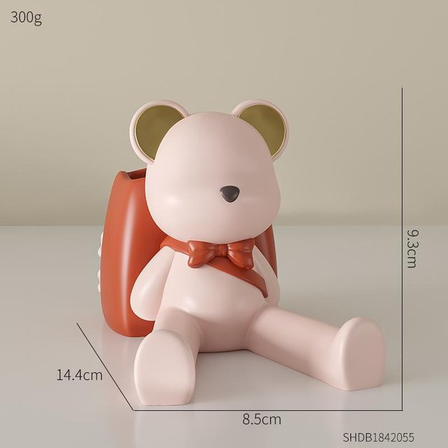 Multifunktionaler Violent Bear Stifthalter und Telefonhalter in Braun als Deko-Ornament für deinen Schreibtisch - Bild 1