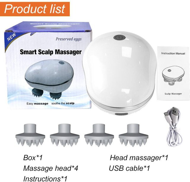 Binchi Health Technology Elektrisches Kopfhautmassagegerät, Weiß, Unisex - Bild 1