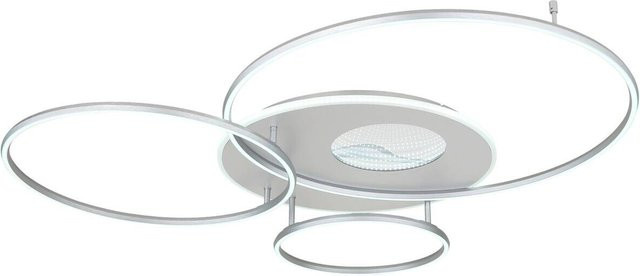 Globo Lighting Deckenleuchte Invertina in Silber, dimmbar mit Fernbedienung und Timer, LED, B/H/T: 105,3 x 13 x 126,4 cm - Bild 1