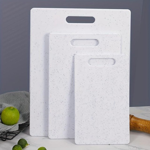 Mango Event 3-teiliges Schneidebrett-Set aus Kunstmarmor in Weiß, rechteckig - Bild 1