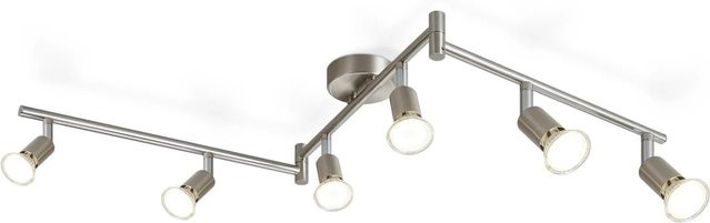 ZMH LED Deckenstrahler aus Edelstahl in Silber/Chrom, 6er Set mit GU10 Fassung, schwenkbar, ohne Leuchtmittel - Bild 1