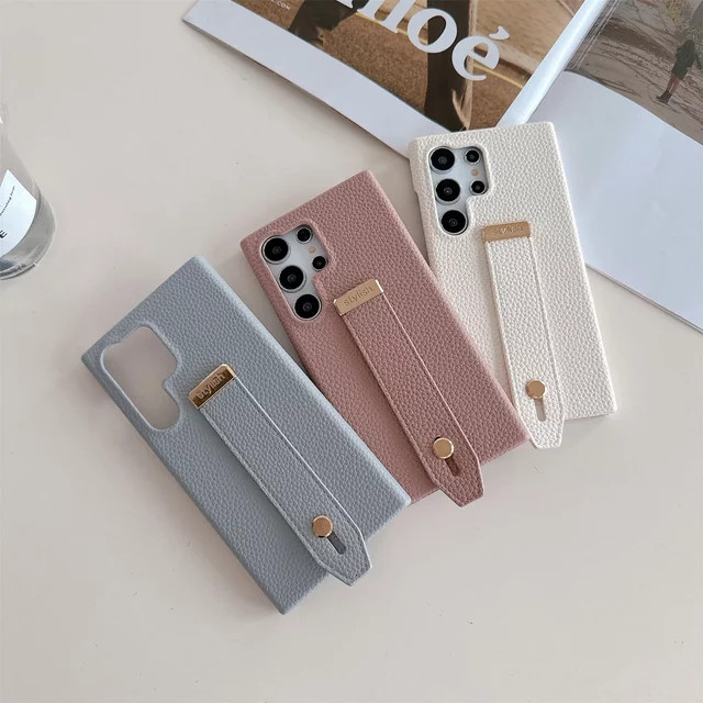 Stilvolle Handyhülle mit Handgelenkschlaufenhalterung für Samsung Galaxy A-Serie in Weiß - Bild 1