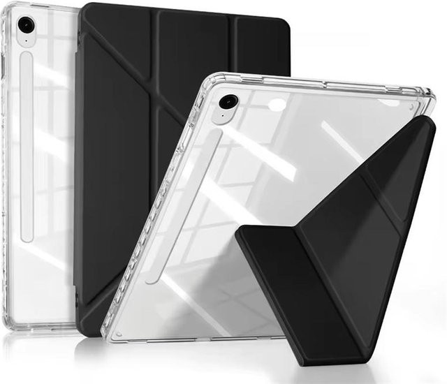 Samsung Galaxy Tab Hülle mit Stifthalter in Schwarz für Galaxy Tab S7 S8 S9 S10 Plus und Tab A9 8.7 A9+ Plus - Bild 1