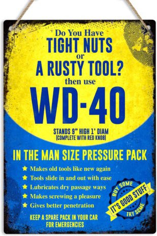 WD-40 Retro Metall-Blechschild Plakette in Multicolour, B/H: 20,0 x 14,0 cm - Bild 1