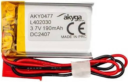 Akyga LP402030 LiPo Akkupack 3,7V 190 mAh in Silber - Bild 1