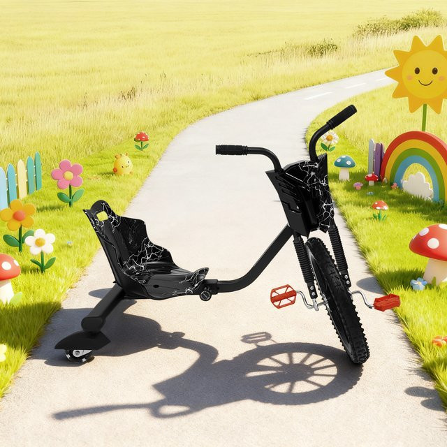 Rad-Drift-Trike mit Leuchträdern, verstellbarer Rennsitz, rutschfeste Pedale - Bild 1