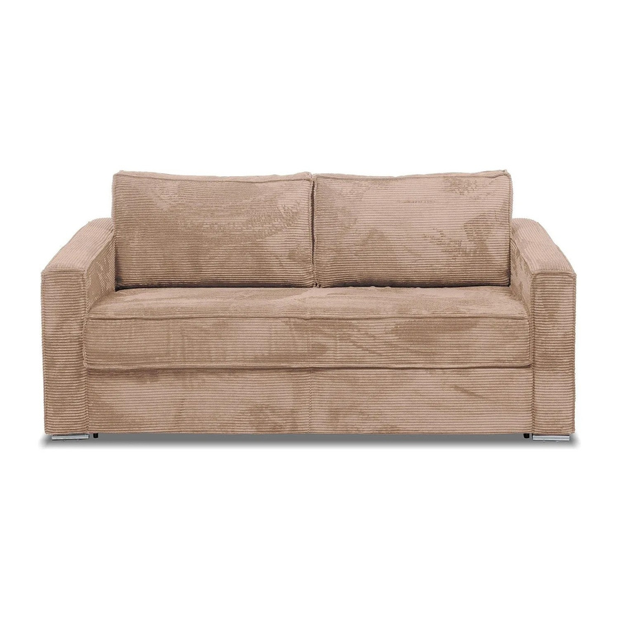 Vente-unique Schlafsofa Loreto in Taupe mit Stoffbezug, Breite: 195 cm - Bild 2