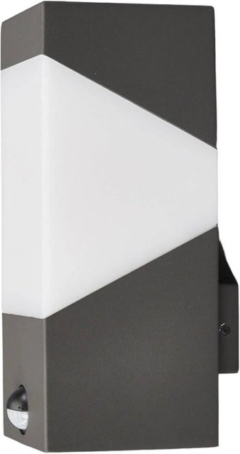 Lucande Wandleuchte Außen Kiran 9619012 in Schwarz aus Aluminium mit Bewegungsmelder, modern, E27, IP44, Höhe: 24,3 cm, Breite: 11,7 cm, Tiefe: 10,0 cm - Bild 1