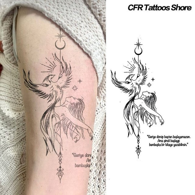 Phoenix und Göttin Kräutersaft Temporäre Tattoos, Wasserdicht - Bild 1