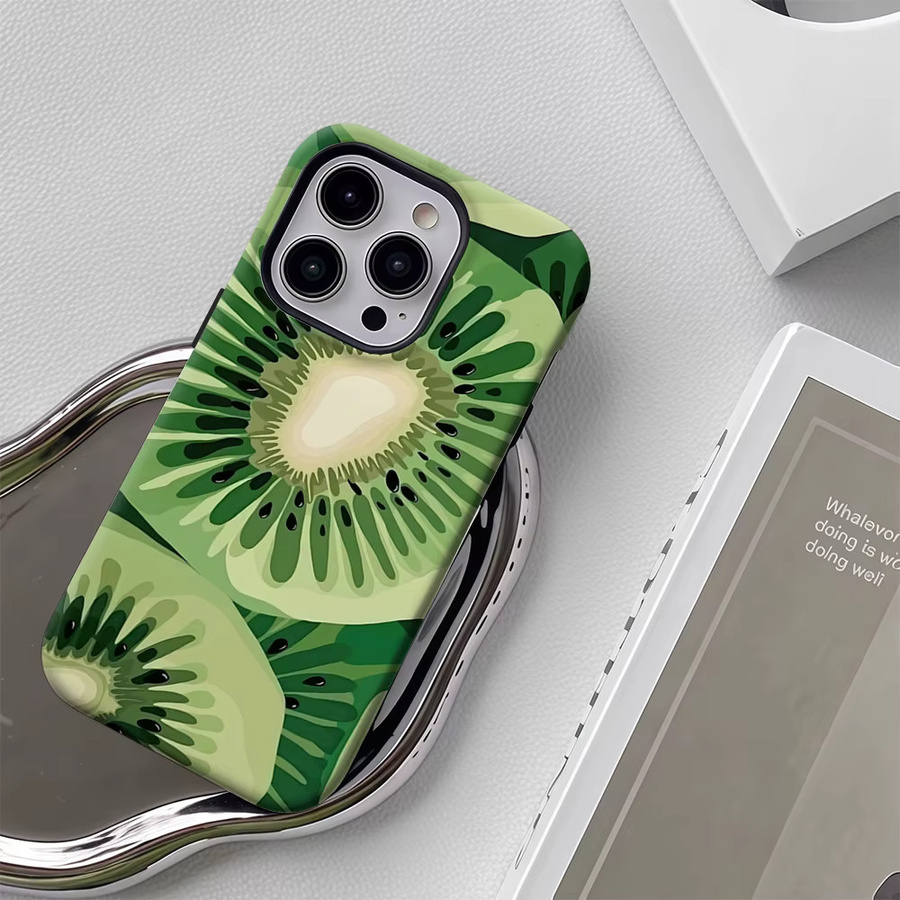 Kiwi-Kaleidoskop Handyhülle für Apple iPhone 17 16 15 14 13 12 11 Pro Max Plus mit doppelschichtiger Rückseite - Bild 5
