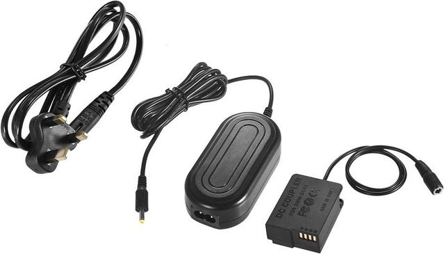 Panasonic AC-Netzteil und Ladegerät mit Kupplungsset für DSLR-Kameras in Schwarz mit UK-Stecker - Bild 1