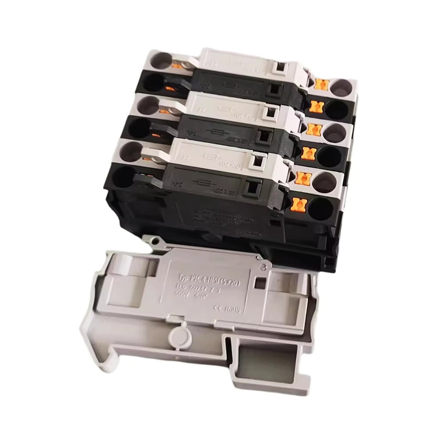10 Stück PTC 4-HESI DIN-Schienen Fuse-Klemmenblock mit Trennhebel und Push-in-Stecker in Grau für die Elektrotechnik - Bild 1