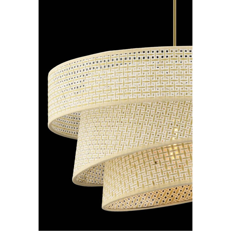Opviq Pendelleuchte Couper in Creme und Beige aus Baumwolle und Metall, E27, B/T/H: 40 x 40 x 72 cm - Bild 3
