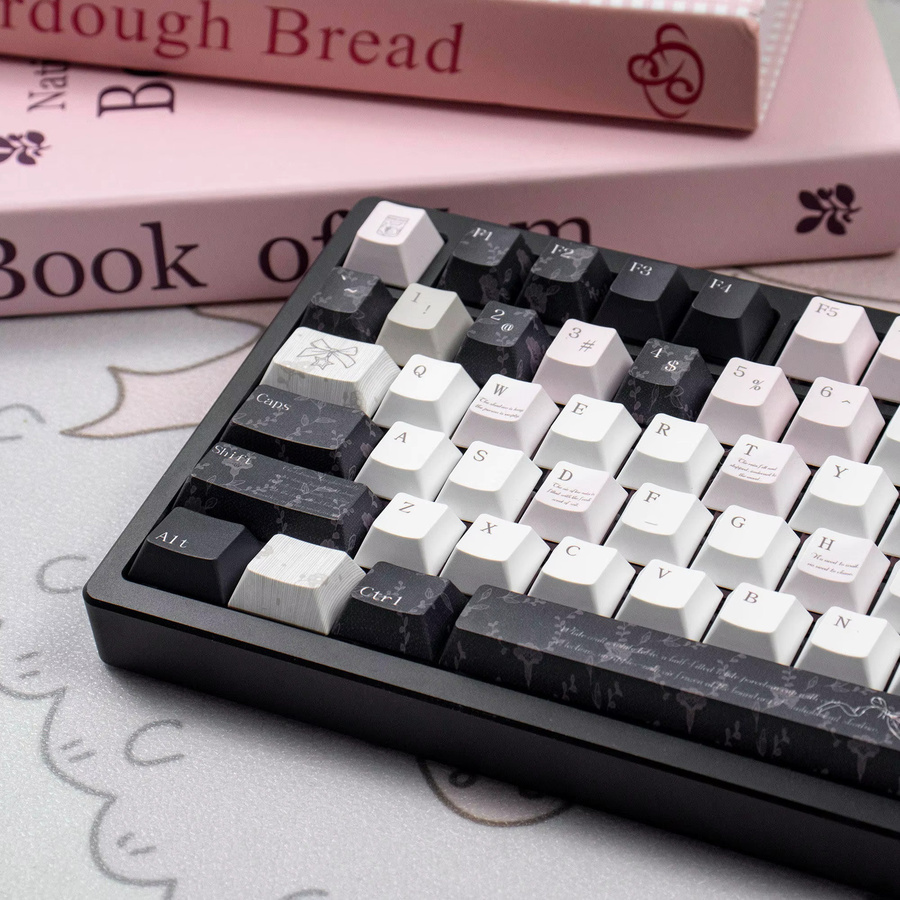 Venit Keys Black Veil Keycaps in Schwarz und Pink, Dye-Sub PBT Cherry Profile für mechanische Tastaturen mit MX-Switches - Bild 5