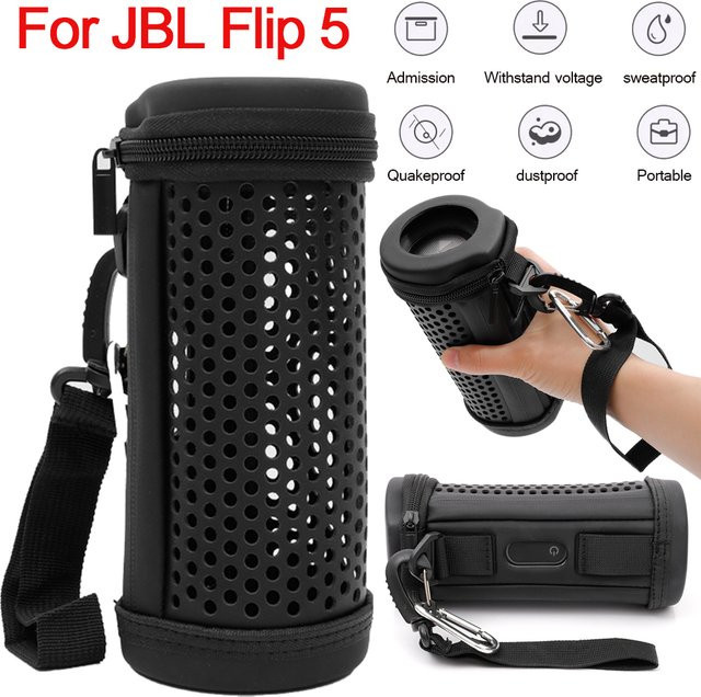 Schutzhülle für JBL Flip 5 Bluetooth-Lautsprecher, Tragetasche aus Hartschale in Schwarz - Bild 1