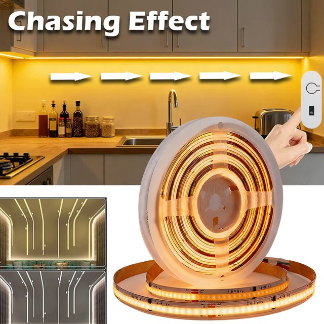 Acosh Neon COB LED-Leiste mit fließendem Lichteffekt, 5V USB, zweifarbiges flexibles Lichtband in Multicolour für Schlafzimmer, Wand und Schrank - Bild 1