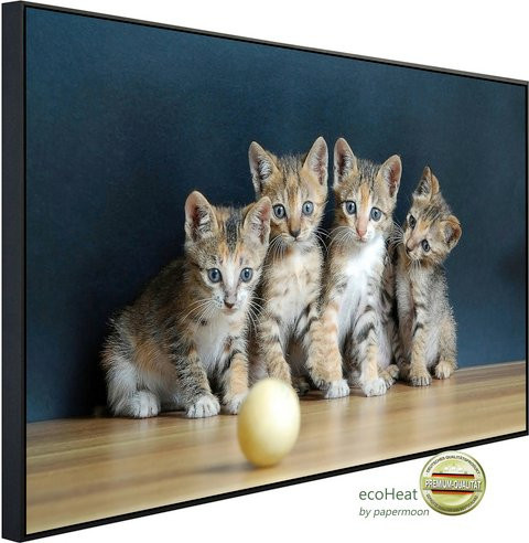 papermoon EcoHeat Infrarotheizung Suesse Katzen mit Matt-Effekt in Bunt, App-Steuerung und Überhitzungsschutz - Bild 1