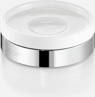 Seifenschale JOOP! CHROMELINE rund aus Keramik in Weiß und Chrom - Bild 1