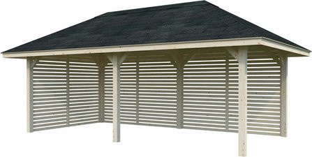 PALMAKO Pavillon Bianca Set 109 aus Fichtenholz in Braun, B/H/T: 588 x 319 x 300 cm, transparent tauchgrundiert - Bild 1