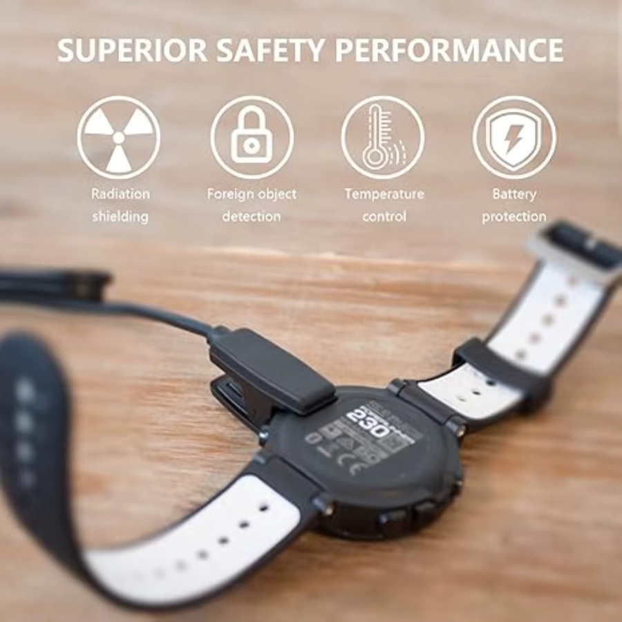 Ersatzladegerät für Garmin Lily, Lily 2 und Forerunner 235, 35, 230, 630, 645, 735XT, USB Uhrenladeclip aus Silikon, Schwarz - Bild 6