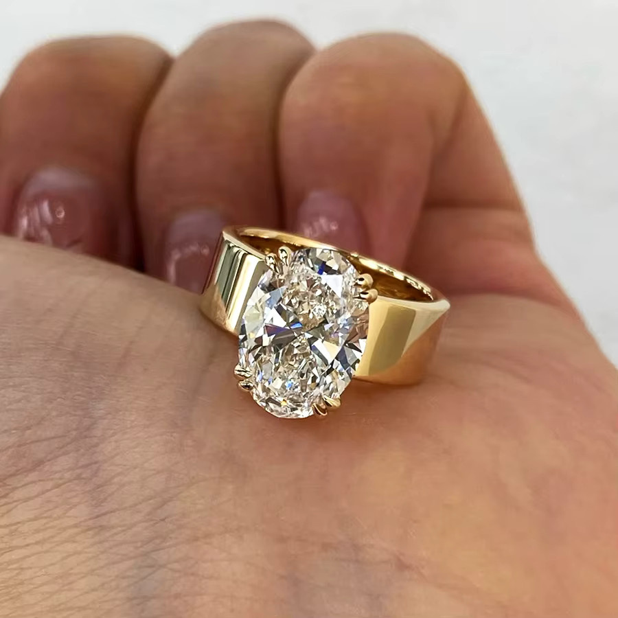 BXINY Ring, 925 Silber, Moissanit, Diamant, Damen und Herren - Bild 2