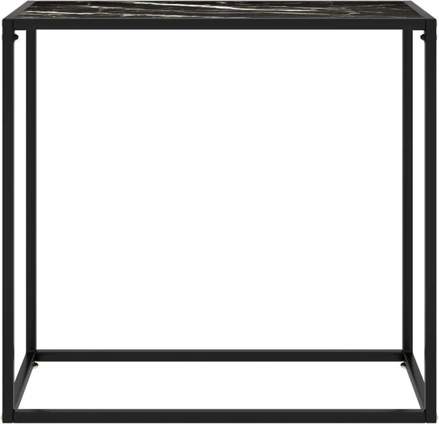 vidaXL Konsolentisch Modell 3 in Schwarz mit Hartglas und Metall, modern und rechteckig, B/T/H: 80 x 35 x 75 cm - Bild 1