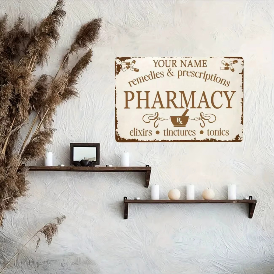 Personalisiertes Vintage Apotheken-Metallschild von CIFBUY im Landhausstil zur Wanddekoration - Bild 2