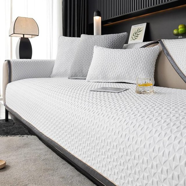 Yupartex Eisseide Sofabezug Grau, Rutschfeste Kühlende Sofamatte für dein Sofa, B/T: 70 x 70 cm - Bild 1