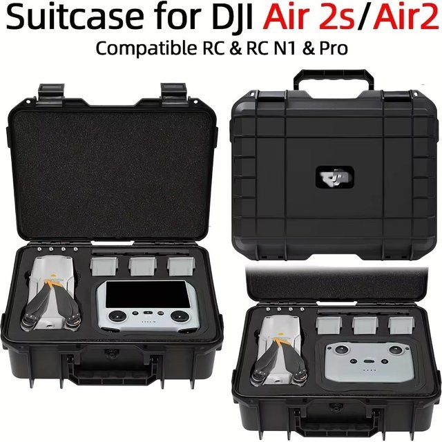DJI Tragetasche für Mavic Air 2S und Air 2, kratzfeste Hartschalen-Aufbewahrungstasche in Schwarz mit Platz für die Bildschirmfernbedienung - Bild 1