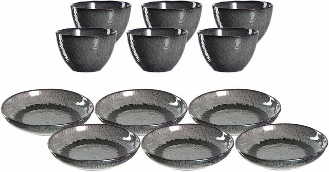 Leonardo Matera Dinner Service 12-teilig Anthrazit aus Keramik - Bild 1