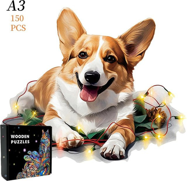 Yiran toy Unregelmäßiges Welpen-Tier-Puzzle, Holz, ab 14 Jahre - Bild 1