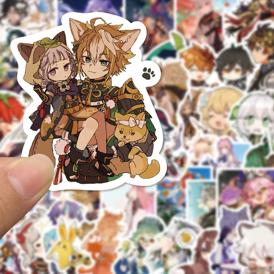 Rspctou Genshin Impact Anime Aufkleber, 10-teiliges Set, Bunt - Bild 3