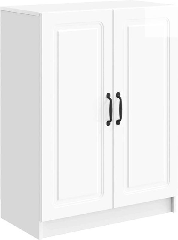 vidaXL Sideboard Hochglanz Weiß aus Holzwerkstoff B/T/H: 66 x 34,5 x 87 cm - Bild 1