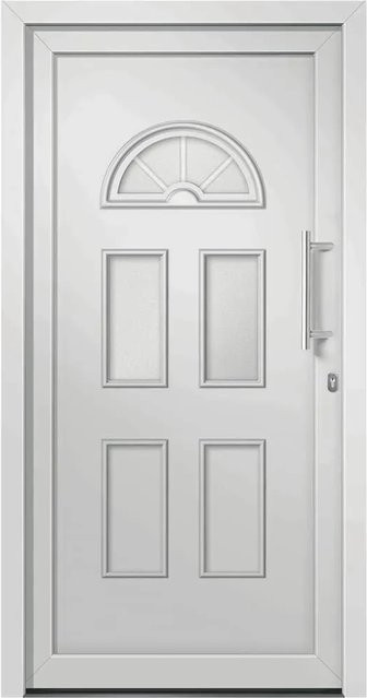 vidaXL Haustür mit Glaseinsatz in Weiß, B/H: 98 x 208 cm - Bild 1