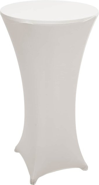 MCW Stehtisch Set mit Husse J30, höhenverstellbarer Bistrotisch klappbar, Durchmesser: 60 cm, Farbe: beige - Bild 1