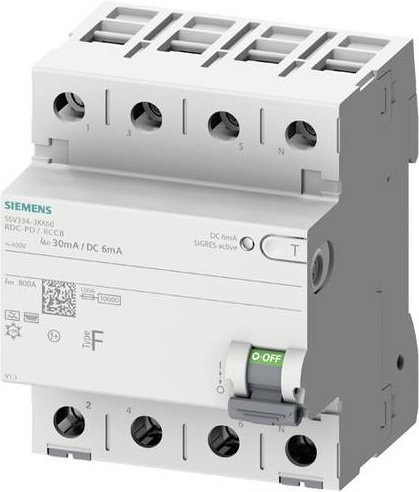 Siemens 5SV3344-3KK60 Fehlerstrom-Schutzschalter RCD in Grau mit 40,0 A - Bild 1