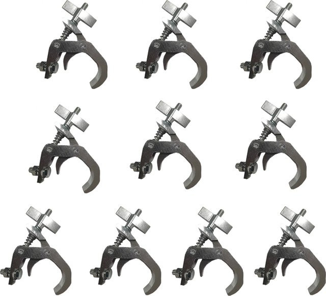 GVT 10er Set Premium Pro Traversenklemmen für Bühnenbeleuchtung in Silber, passend für Rohre von 40 bis 60 mm - Bild 1